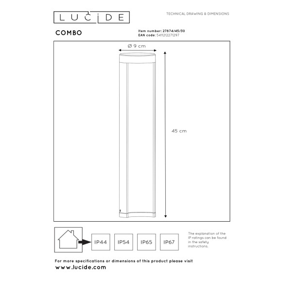 lampa COMBO 27874/45/30 Lucide | Sklep z lampami lampa COMBO 27874/45/30 Lucide | Sklep z lampami