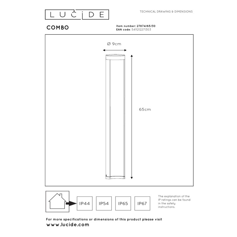 lampa COMBO 27874/65/30 Lucide | Sklep z lampami lampa COMBO 27874/65/30 Lucide | Sklep z lampami