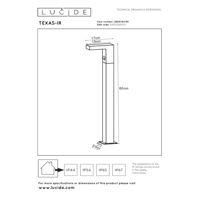 lampa TEXAS 28851/61/30 Lucide | Sklep z lampami lampa TEXAS 28851/61/30 Lucide | Sklep z lampami