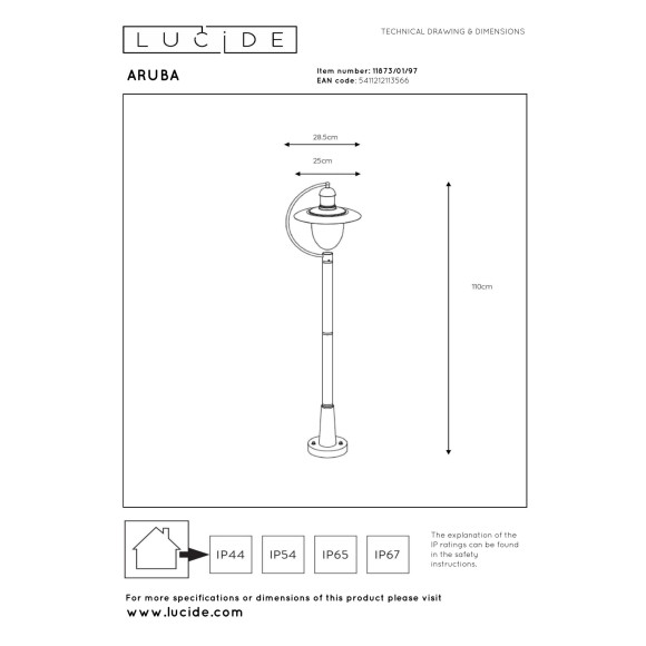 lampa ARUBA 11873/01/97 Lucide | Sklep z lampami lampa ARUBA 11873/01/97 Lucide | Sklep z lampami