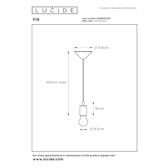 lampa wisząca FIX 08408/01/30 Lucide | Sklep z lampami lampa wisząca FIX 08408/01/30 Lucide | Sklep z lampami