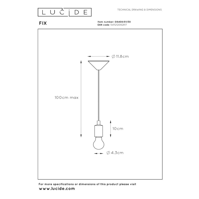 lampa wisząca FIX 08408/01/30 Lucide | Sklep z lampami lampa wisząca FIX 08408/01/30 Lucide | Sklep z lampami