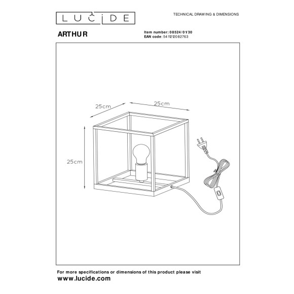 lampa stołowa ARTHUR 08524/01/30 Lucide | Sklep z lampami lampa stołowa ARTHUR 08524/01/30 Lucide | Sklep z lampami