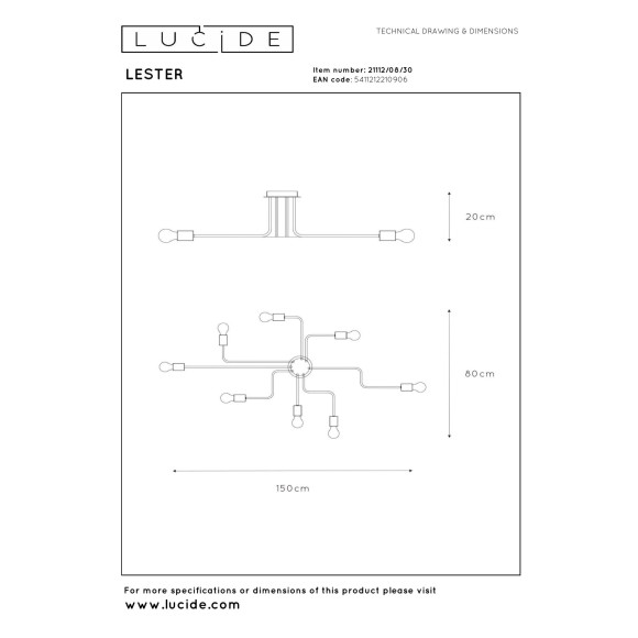 lampa sufitowa LESTER 21112/08/30 Lucide | Sklep z lampami lampa sufitowa LESTER 21112/08/30 Lucide | Sklep z lampami
