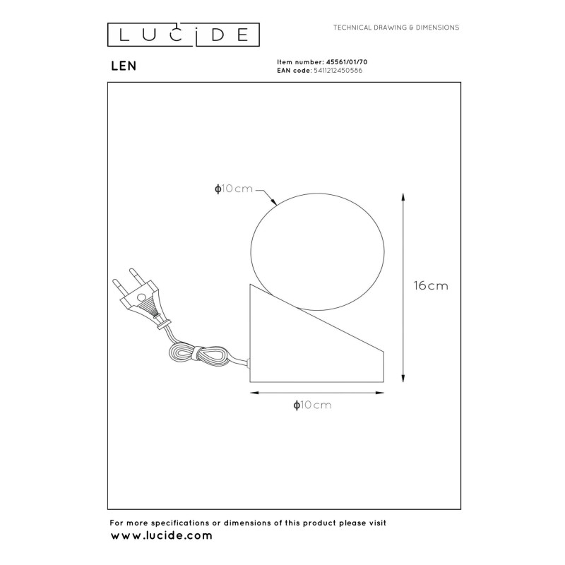 lampa stołowa LEN 45561/01/70 Lucide | Sklep z lampami lampa stołowa LEN 45561/01/70 Lucide | Sklep z lampami