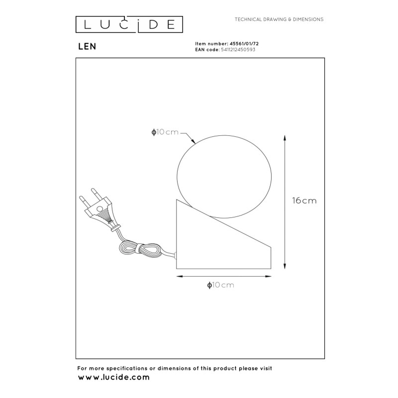 lampa stołowa LEN 45561/01/72 Lucide | Sklep z lampami lampa stołowa LEN 45561/01/72 Lucide | Sklep z lampami