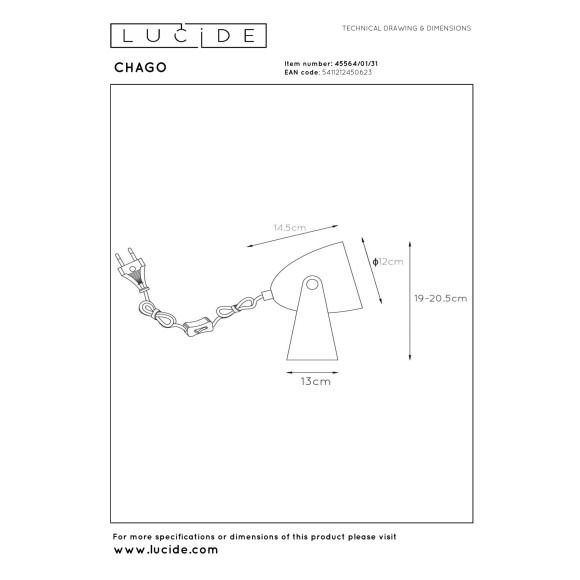 lampa stołowa CHAGO 45564/01/31 Lucide | Sklep z lampami lampa stołowa CHAGO 45564/01/31 Lucide | Sklep z lampami