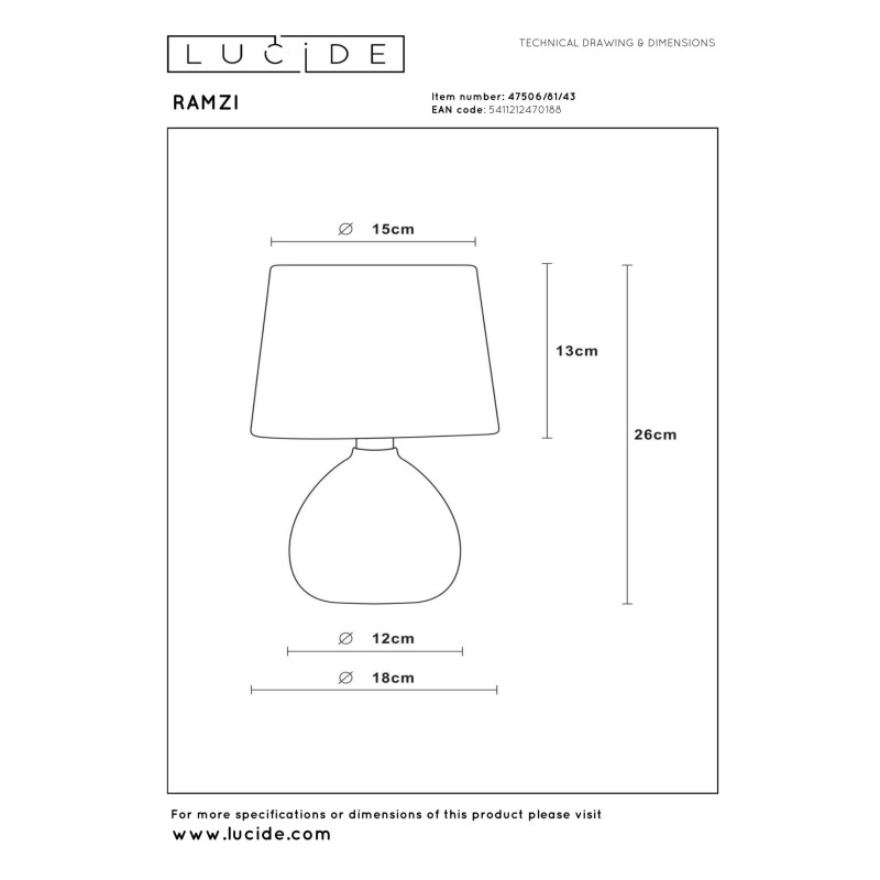 lampa stołowa RAMZI 47506/81/43 Lucide | Sklep z lampami lampa stołowa RAMZI 47506/81/43 Lucide | Sklep z lampami
