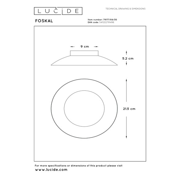lampa sufitowa FOSKAL 79177/06/30 Lucide | Sklep z lampami lampa sufitowa FOSKAL 79177/06/30 Lucide | Sklep z lampami