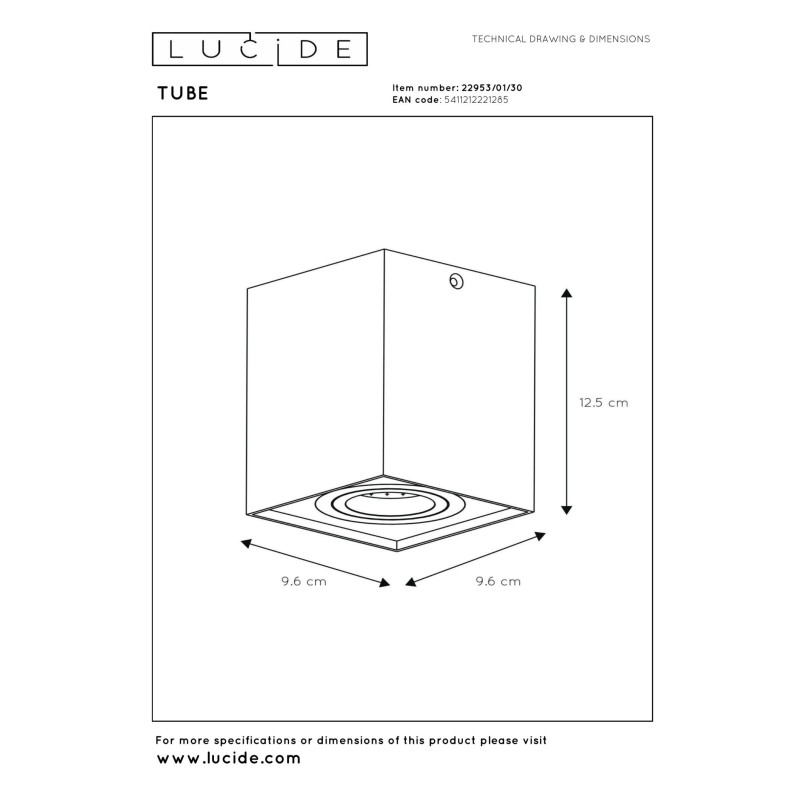 spot Tube 82953/01/30 Lucide | Sklep z lampami