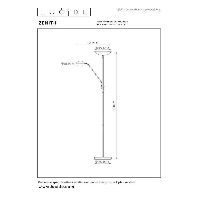 lampa podłogowa ZENITH 19791/24/30 Lucide | Sklep z lampami