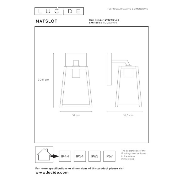lampa MATSLOT 29829/01/30 Lucide | Sklep z lampami