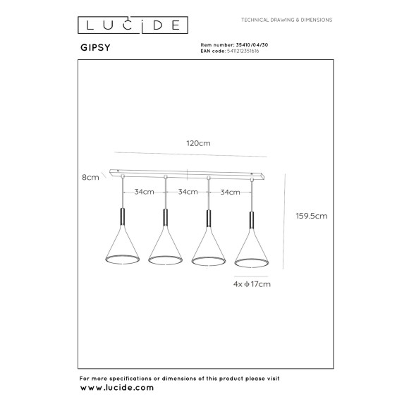 lampa wisząca GIPSY 35410/04/30 Lucide | Sklep z lampami lampa wisząca GIPSY 35410/04/30 Lucide | Sklep z lampami