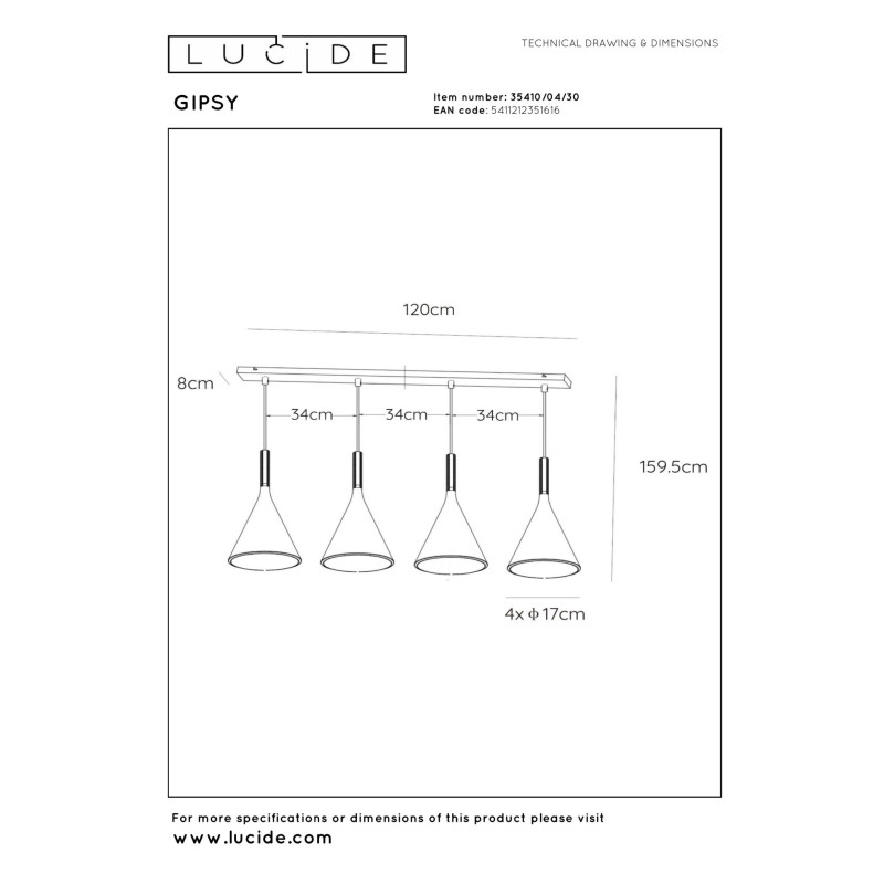 lampa wisząca GIPSY 35410/04/30 Lucide | Sklep z lampami lampa wisząca GIPSY 35410/04/30 Lucide | Sklep z lampami