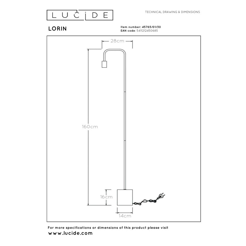 lampa podłogowa LORIN 45765/01/30 Lucide | Sklep z lampami lampa podłogowa LORIN 45765/01/30 Lucide | Sklep z lampami