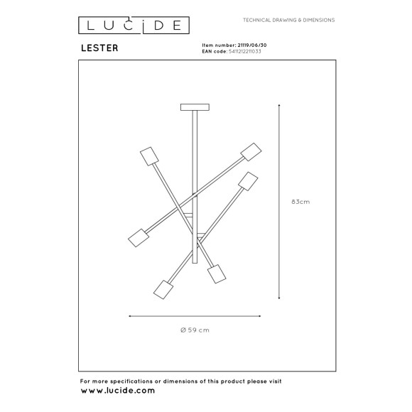 lampa sufitowa LESTER 21119/06/30 Lucide | Sklep z lampami lampa sufitowa LESTER 21119/06/30 Lucide | Sklep z lampami
