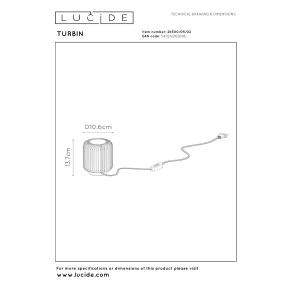 lampa stołowa TURBIN 26500/05/02 Lucide | Sklep z lampami lampa stołowa TURBIN 26500/05/02 Lucide | Sklep z lampami