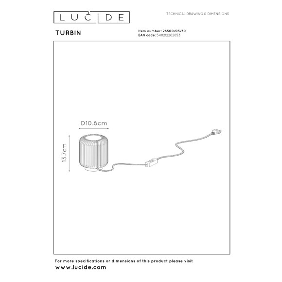 lampa stołowa TURBIN 26500/05/30 Lucide | Sklep z lampami lampa stołowa TURBIN 26500/05/30 Lucide | Sklep z lampami