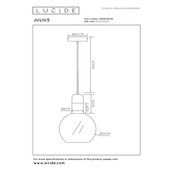 lampa wisząca JULIUS 34438/20/65 Lucide | Sklep z lampami lampa wisząca JULIUS 34438/20/65 Lucide | Sklep z lampami