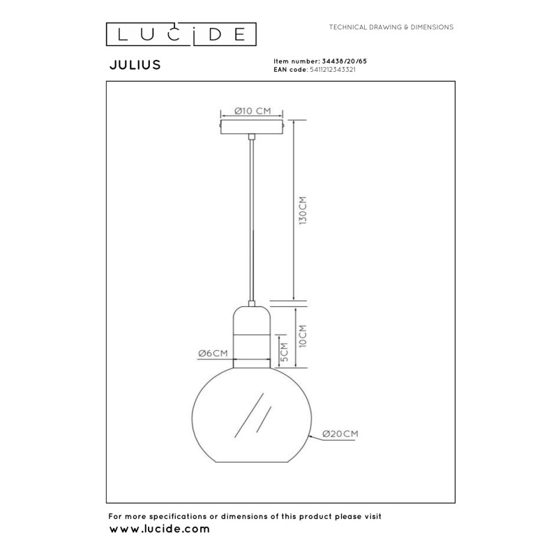 lampa wisząca JULIUS 34438/20/65 Lucide | Sklep z lampami lampa wisząca JULIUS 34438/20/65 Lucide | Sklep z lampami