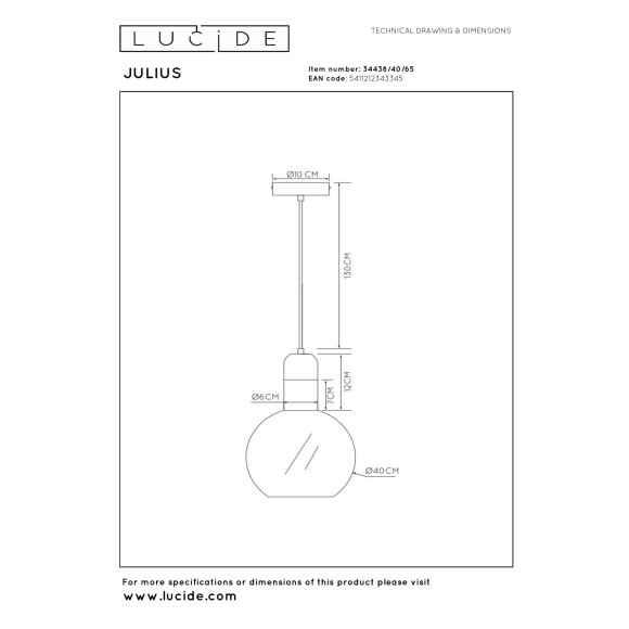 lampa wisząca JULIUS 34438/40/65 Lucide | Sklep z lampami lampa wisząca JULIUS 34438/40/65 Lucide | Sklep z lampami