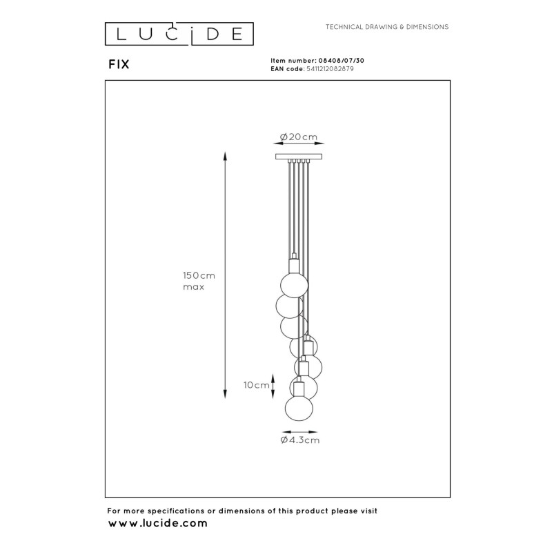 lampa wisząca FIX MULTIPLE 08408/07/30 Lucide | Sklep z lampami lampa wisząca FIX MULTIPLE 08408/07/30 Lucide | Sklep z lampami
