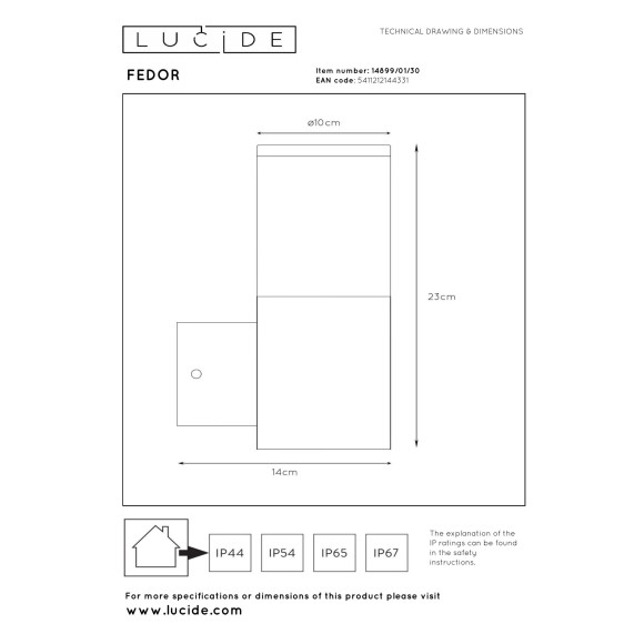 lampa FEDOR 14899/01/30 Lucide | Sklep z lampami lampa FEDOR 14899/01/30 Lucide | Sklep z lampami