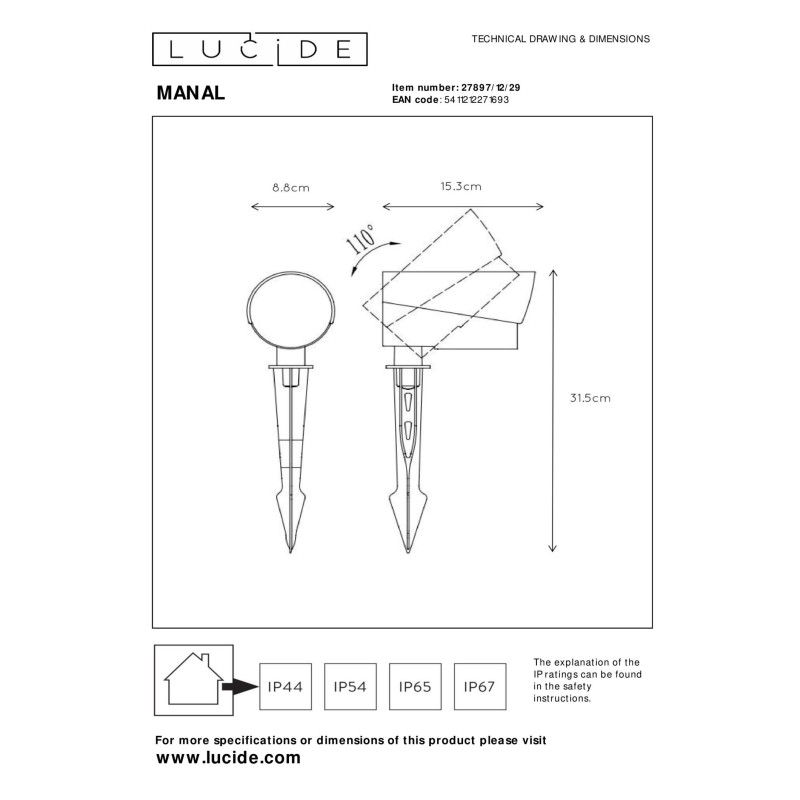 lampa MANAL 27897/12/29 Lucide | Sklep z lampami