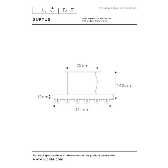 lampa wisząca SURTUS 30474/06/30 Lucide | Sklep z lampami lampa wisząca SURTUS 30474/06/30 Lucide | Sklep z lampami