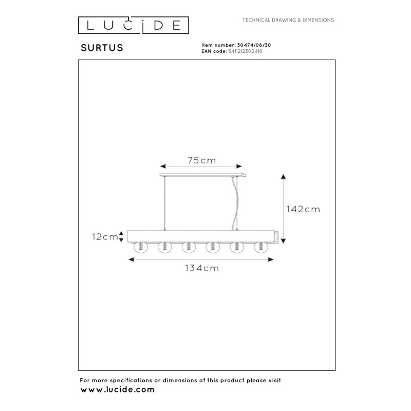 lampa wisząca SURTUS 30474/06/30 Lucide | Sklep z lampami lampa wisząca SURTUS 30474/06/30 Lucide | Sklep z lampami