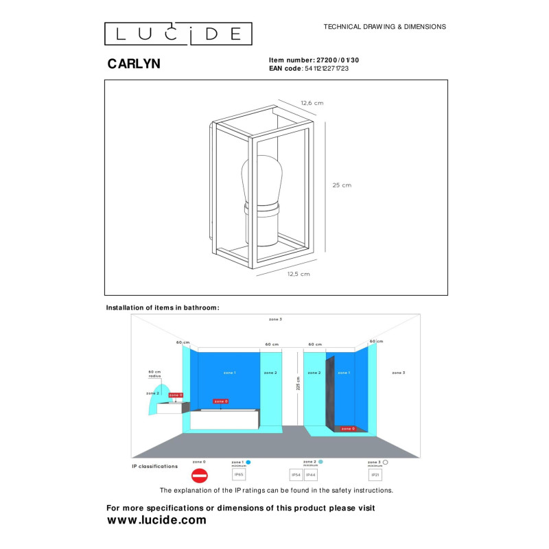 lampa CARLYN 27200/01/30 Lucide | Sklep z lampami lampa CARLYN 27200/01/30 Lucide | Sklep z lampami