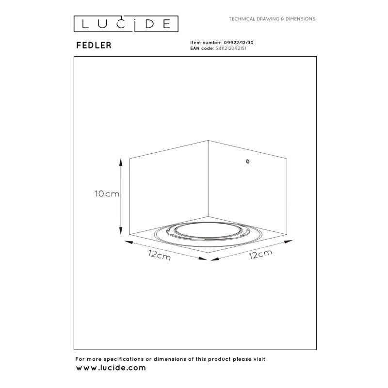 spot FEDLER 09922/12/30 Lucide | Sklep z lampami spot FEDLER 09922/12/30 Lucide | Sklep z lampami