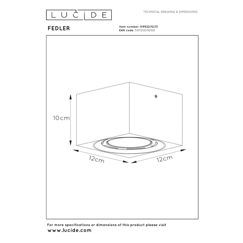 spot FEDLER 09922/12/31 Lucide | Sklep z lampami spot FEDLER 09922/12/31 Lucide | Sklep z lampami