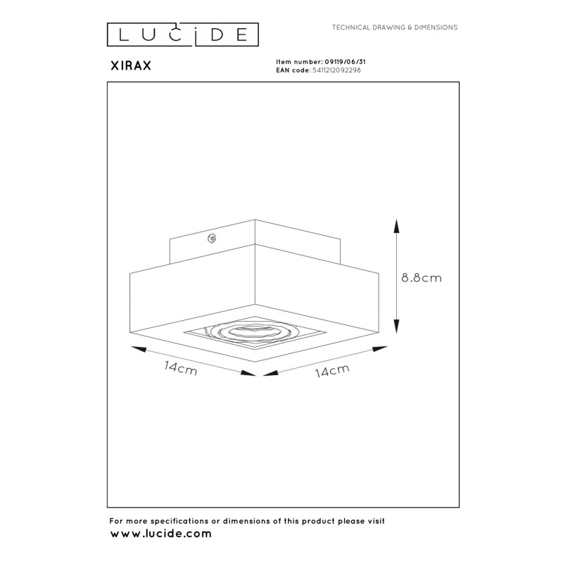 spot XIRAX 09119/06/31 Lucide | Sklep z lampami spot XIRAX 09119/06/31 Lucide | Sklep z lampami