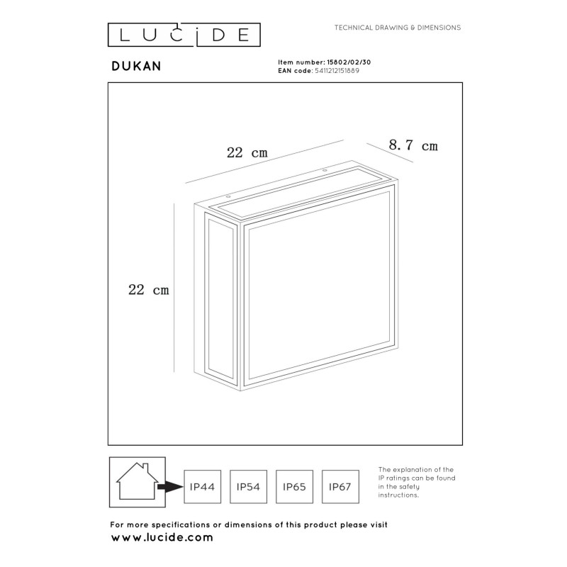 lampa DUKAN 15802/02/30 Lucide | Sklep z lampami lampa DUKAN 15802/02/30 Lucide | Sklep z lampami