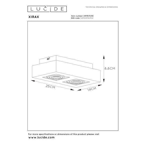spot XIRAX 09119/11/30 Lucide | Sklep z lampami spot XIRAX 09119/11/30 Lucide | Sklep z lampami