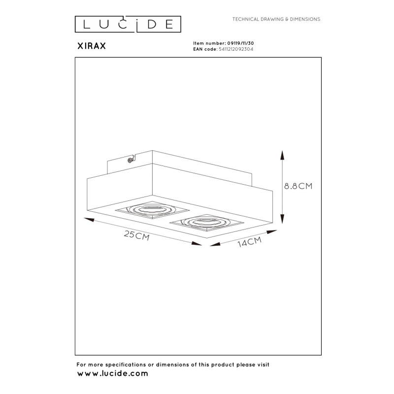 spot XIRAX 09119/11/30 Lucide | Sklep z lampami spot XIRAX 09119/11/30 Lucide | Sklep z lampami