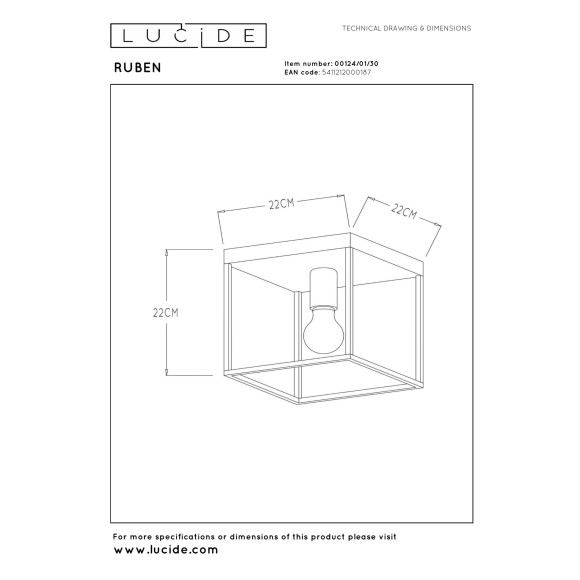 lampa sufitowa RUBEN 00124/01/30 Lucide | Sklep z lampami lampa sufitowa RUBEN 00124/01/30 Lucide | Sklep z lampami