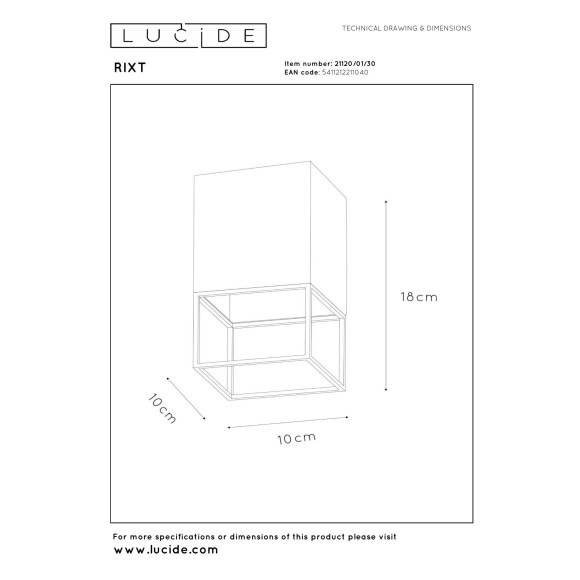 lampa sufitowa RIXT 21120/01/30 Lucide | Sklep z lampami