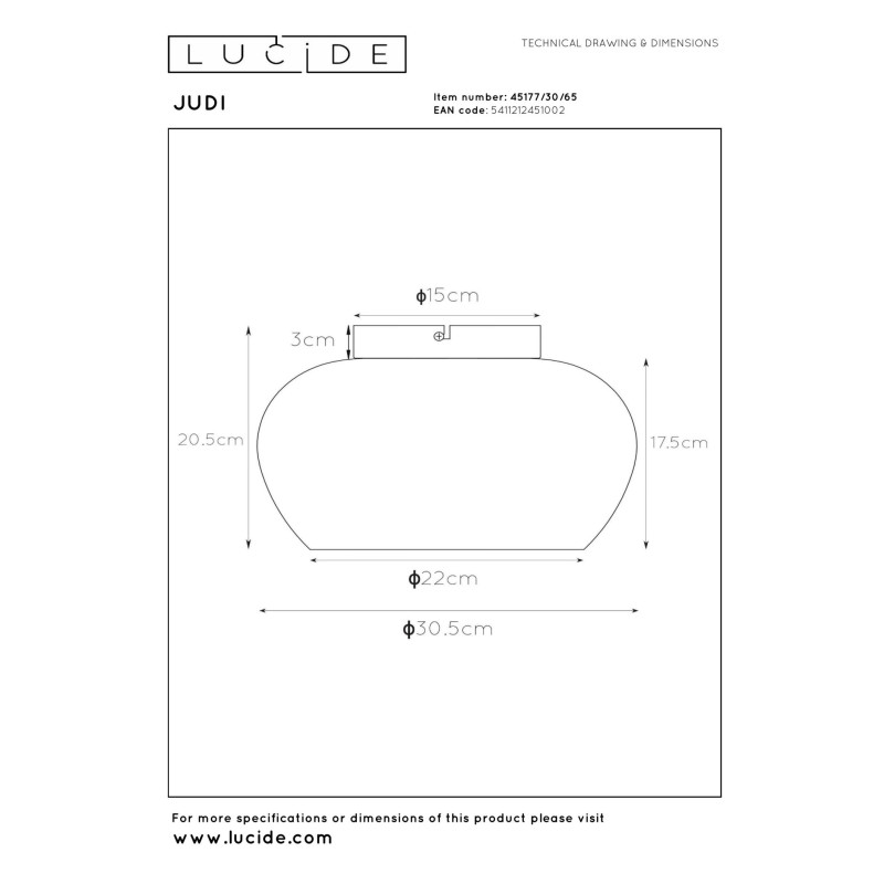 lampa sufitowa JUDI 45177/30/65 Lucide | Sklep z lampami lampa sufitowa JUDI 45177/30/65 Lucide | Sklep z lampami