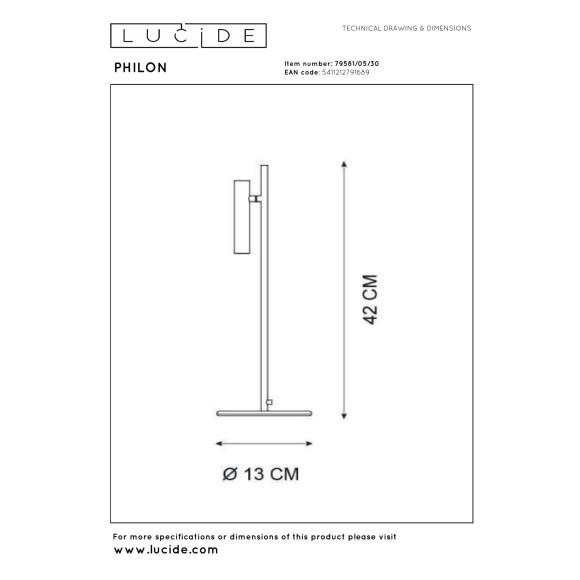 lampa stołowa PHILON 79581/05/30 Lucide | Sklep z lampami lampa stołowa PHILON 79581/05/30 Lucide | Sklep z lampami