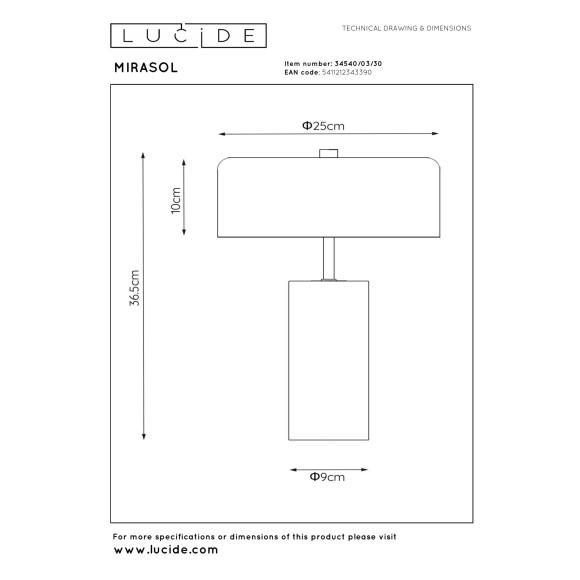 lampa stołowa MIRASOL 34540/03/30 Lucide | Sklep z lampami lampa stołowa MIRASOL 34540/03/30 Lucide | Sklep z lampami