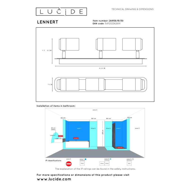 lampa LENNERT 26958/15/30 Lucide | Sklep z lampami lampa LENNERT 26958/15/30 Lucide | Sklep z lampami