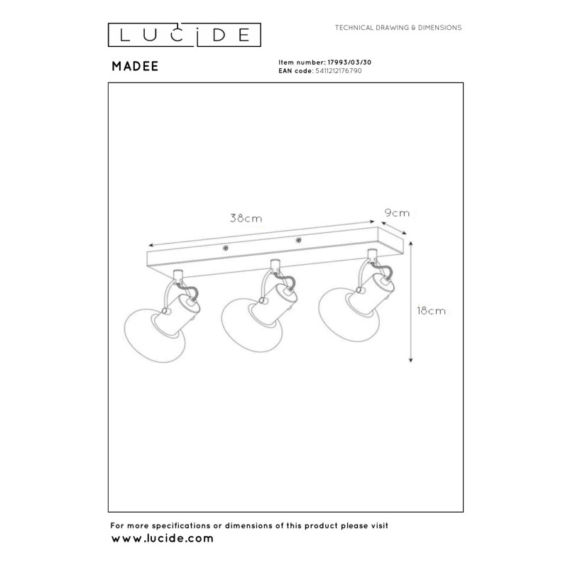 lampa sufitowa MADEE 17993/03/30 Lucide | Sklep z lampami lampa sufitowa MADEE 17993/03/30 Lucide | Sklep z lampami