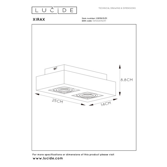 spot XIRAX 09119/11/31 Lucide | Sklep z lampami spot XIRAX 09119/11/31 Lucide | Sklep z lampami