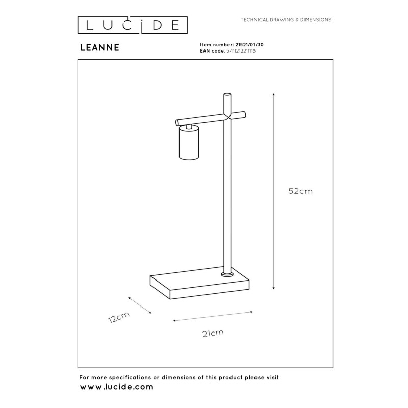 lampa stołowa LEANNE 21521/01/30 Lucide | Sklep z lampami