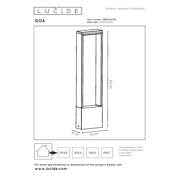 lampa GOA 28857/61/30 Lucide | Sklep z lampami lampa GOA 28857/61/30 Lucide | Sklep z lampami