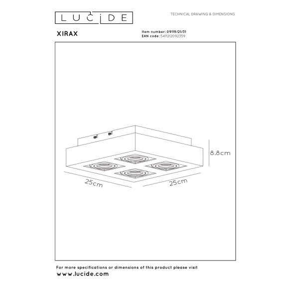 spot XIRAX 09119/21/31 Lucide | Sklep z lampami spot XIRAX 09119/21/31 Lucide | Sklep z lampami
