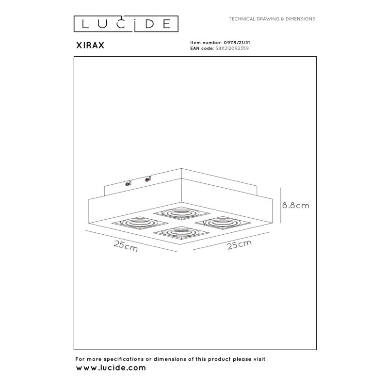 spot XIRAX 09119/21/31 Lucide | Sklep z lampami spot XIRAX 09119/21/31 Lucide | Sklep z lampami