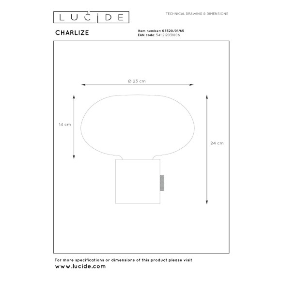 lampa stołowa CHARLIZE 03520/01/65 Lucide | Sklep z lampami lampa stołowa CHARLIZE 03520/01/65 Lucide | Sklep z lampami